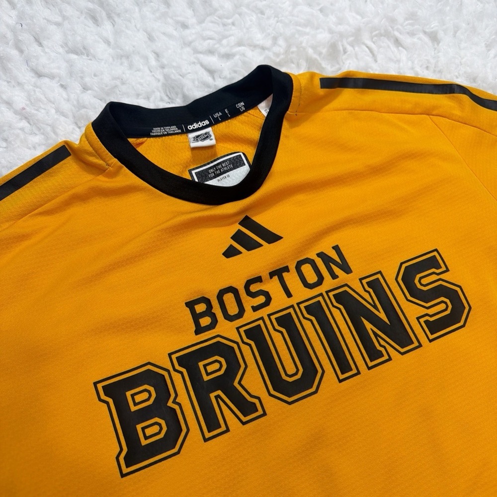Boston Bruins Adidas TEAM ISSUED Jersey Shirt Men's Large L NHL Mesh Practice